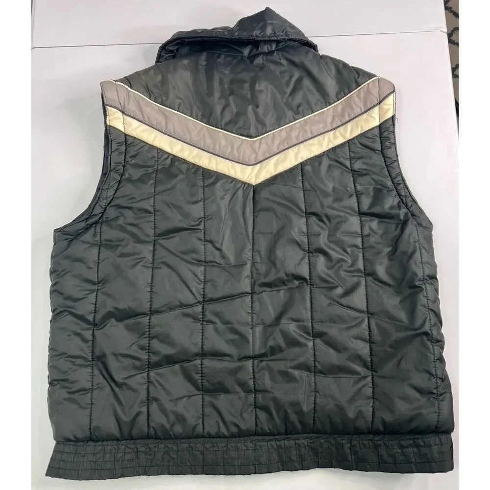 Vintage St. Moritz Vest Puffer Ski Striped Outdoor Black Men’s Size Large